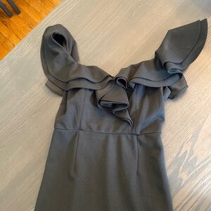 Black Ruffle Off the Shoulder Dress